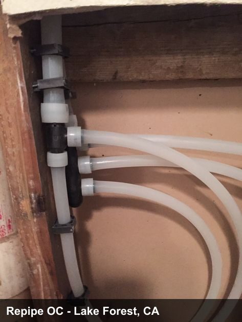 Repipe project photo - Lake Forest, CA home pipes before or after replacement by Repipe OC