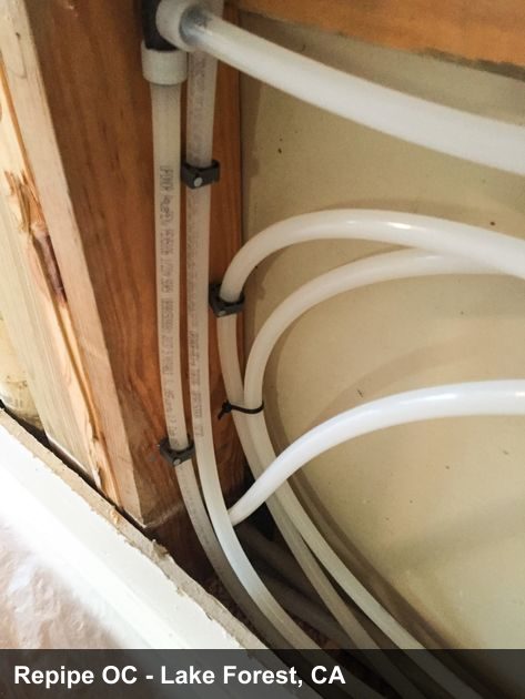 Repipe project photo - Lake Forest, CA home pipes before or after replacement by Repipe OC