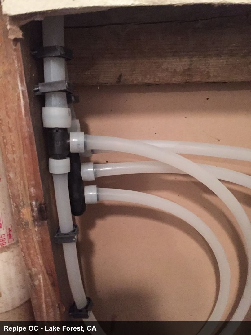 Repipe project photo - Lake Forest, CA home pipes before or after replacement by Repipe OC