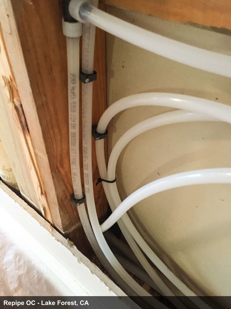 Repipe project photo - Lake Forest, CA home pipes before or after replacement by Repipe OC